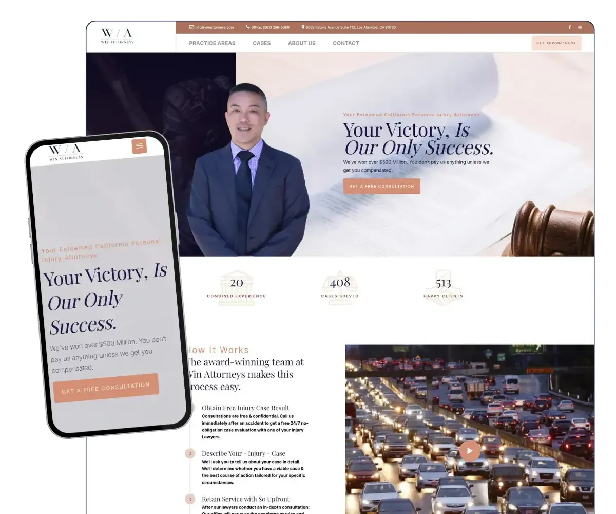 Win Attorneys website before Lawzen