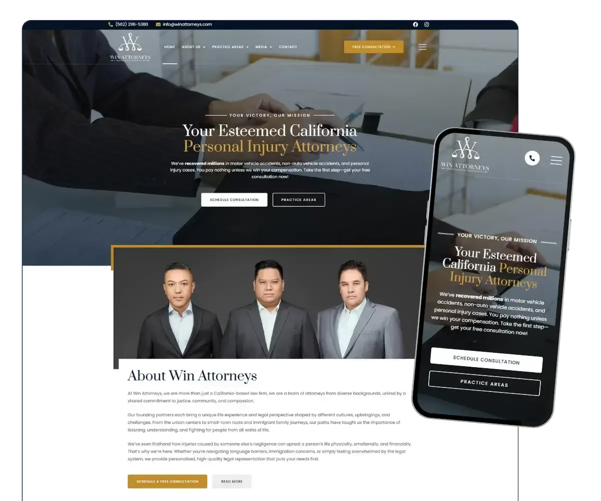 Win Attorneys website after Lawzen