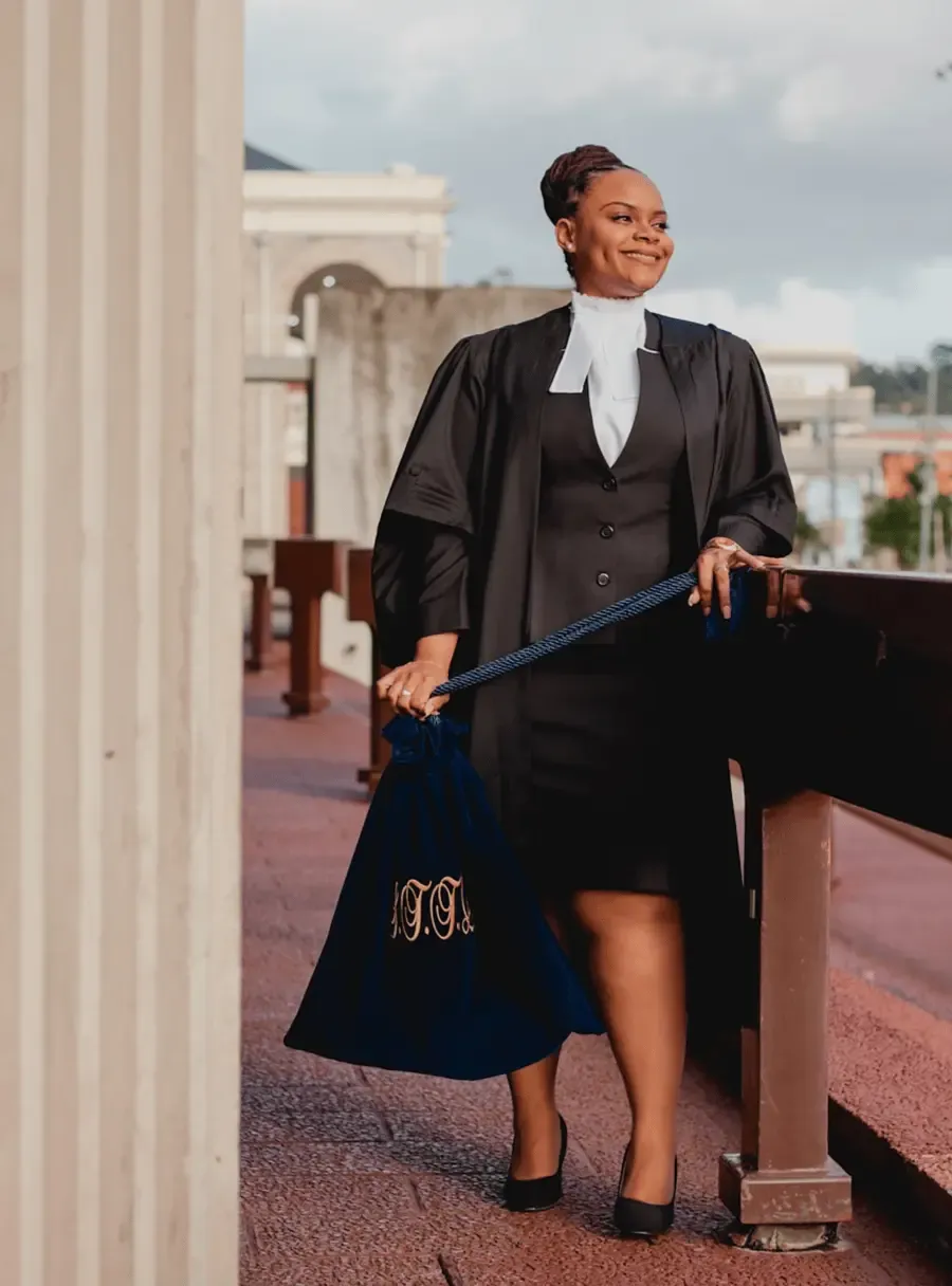 Smiling lawyer at her desk