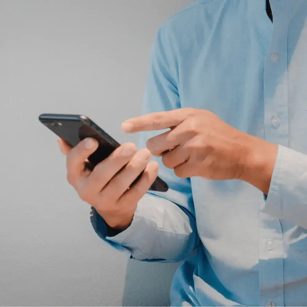 Hand scrolling a phone